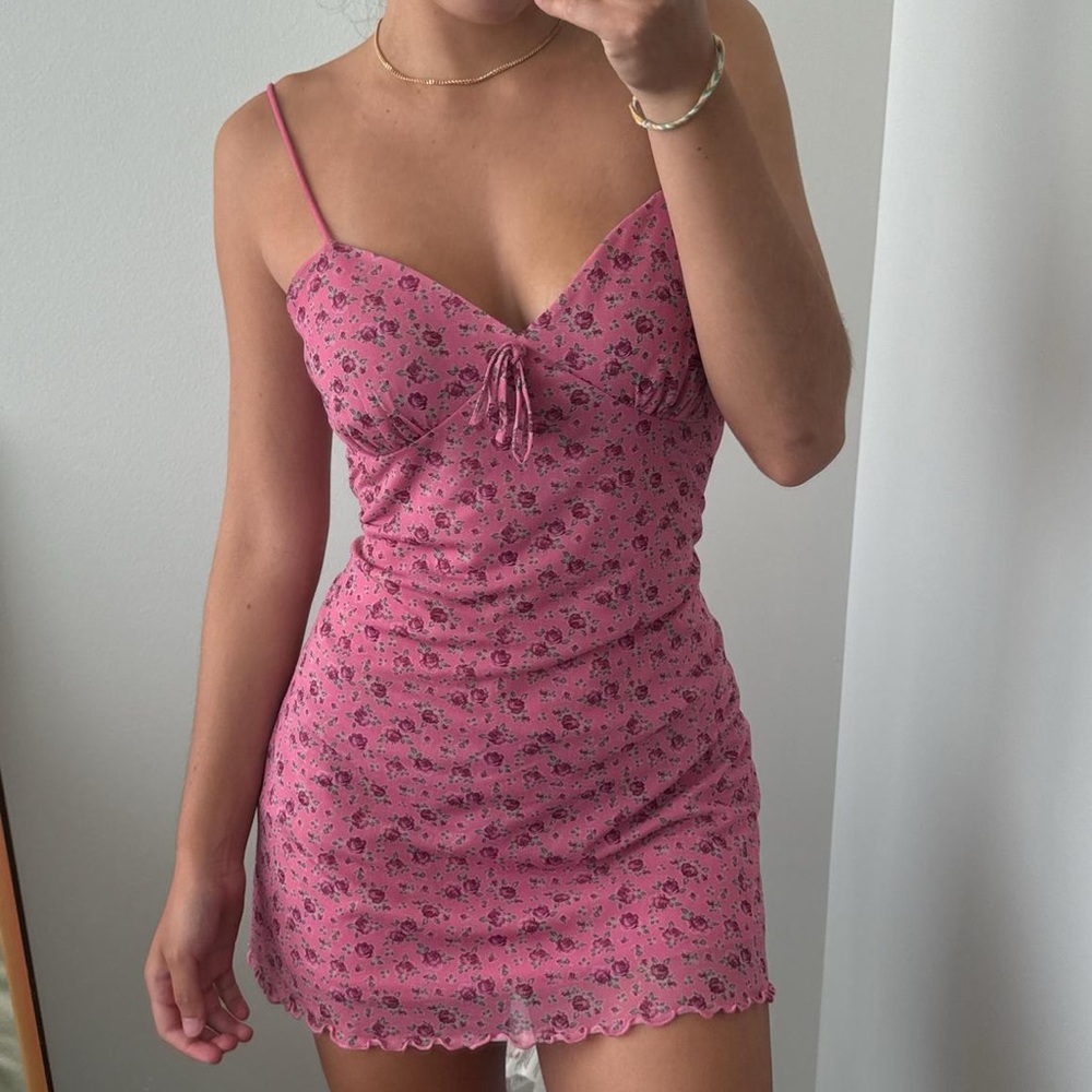 Urban Outfitters Pink Floral Mini Dress